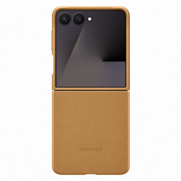 Samsung Original Coque KindSuit en Cuir Végan Samsung Galaxy Z Flip 7 - Camel