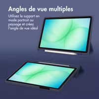Accezz Coque tablette portefeuille Smart Silicone Samsung Galaxy Tab A11 Plus / A9 Plus - Bleu foncé