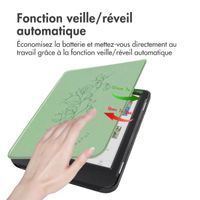 imoshion Design Slim Hard Case Sleepcover Kobo Clara Colour / BW - Floral Green