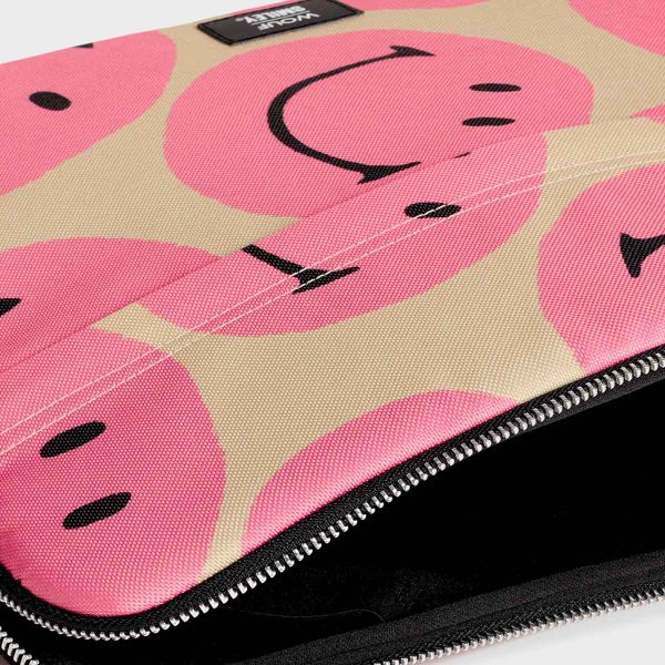 Wouf Smiley Pochette ordinateur 13-14 pouces - Rose