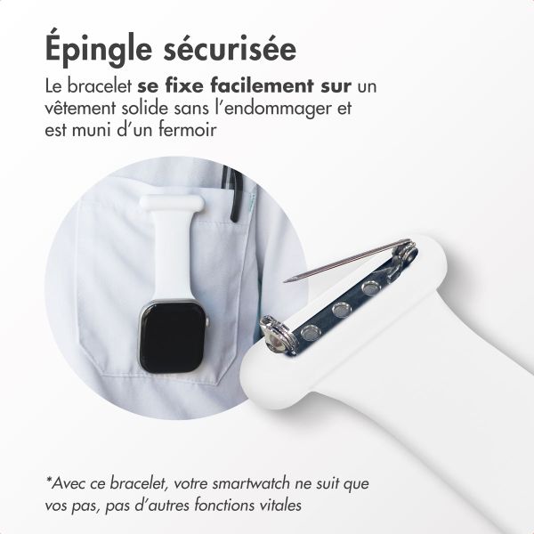 imoshion Bracelet infirmier en silicone Apple Watch Series 1 t/m 9 / SE (38/40/41 mm) | Series 10 / 11 (42 mm) - Blanc