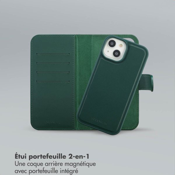 Selencia Étui portefeuille amovible Olyn avec MagSafe Apple iPhone 15 - Vert