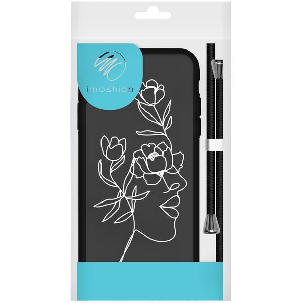 imoshion Coque Design avec cordon Samsung Galaxy A52(s) (5G/4G) - Woman Flower Black