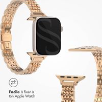 Selencia Bracelet en acier slim style Jubilee Apple Watch Series 1 à 9 / SE (38/40/41 mm) | Series 10 (42 mm) - Or Rose