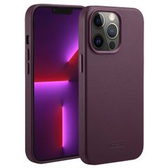 Accezz Coque arrière en cuir avec MagSafe iPhone 13 Pro - Heath Purple