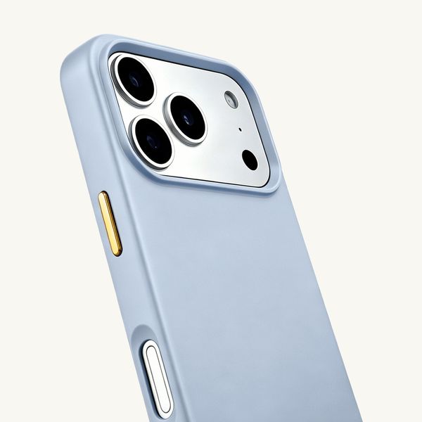 Selencia Coque arrière Rivièra avec MagSafe avec crochets amovibles Apple iPhone 17 Pro - Powder Blue
