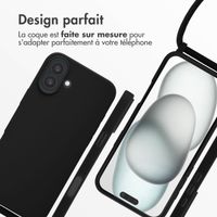 imoshion Coque en silicone avec cordon Apple iPhone 16 Plus - Noir