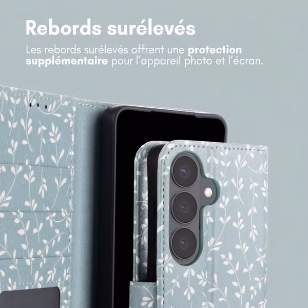 imoshion Étui de télephone portefeuille Design Samsung Galaxy S26 - Smoke Green Flowers