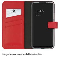 Selencia Étui portefeuille en cuir véritable Samsung Galaxy A34 (5G) - Rouge