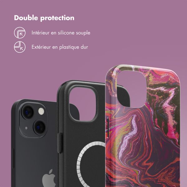 Selencia Coque arrière Vivid avec MagSafe Apple iPhone 13 - Marble Purple