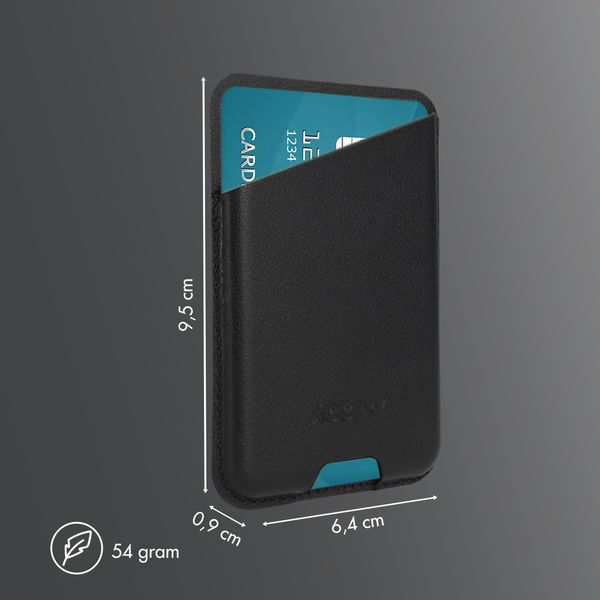 Accezz Porte-cartes en cuir magnétique - Compatible avec Apple Find My - Onyx Black
