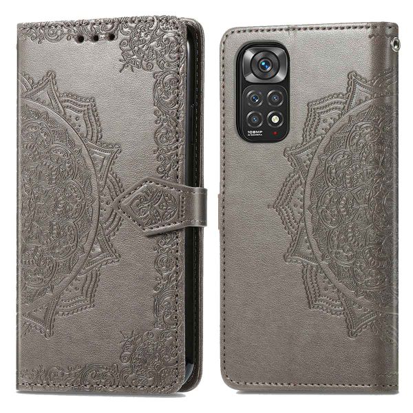 imoshion Etui de téléphone portefeuille Mandala Xiaomi Redmi Note 11 Pro - Gris