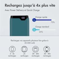 imoshion Batterie externe - 20.000 mAh - Quick Charge et Power Delivery - Vert pétrole