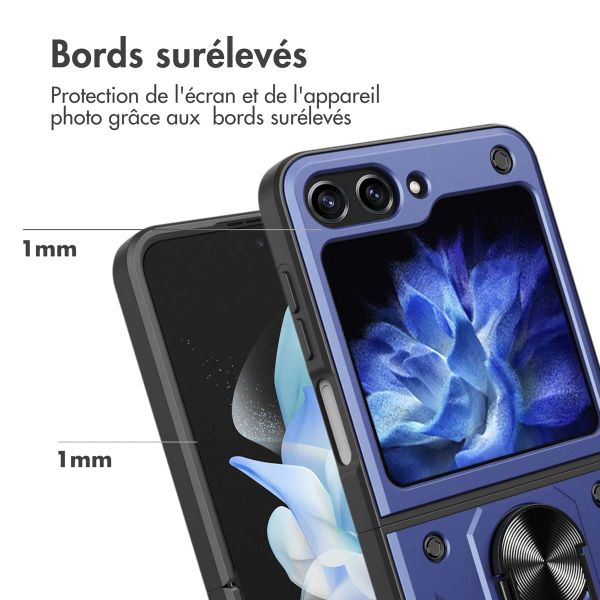 imoshion Coque arrière Rugged avec anneau Samsung Galaxy Z Flip 5 - Bleu foncé