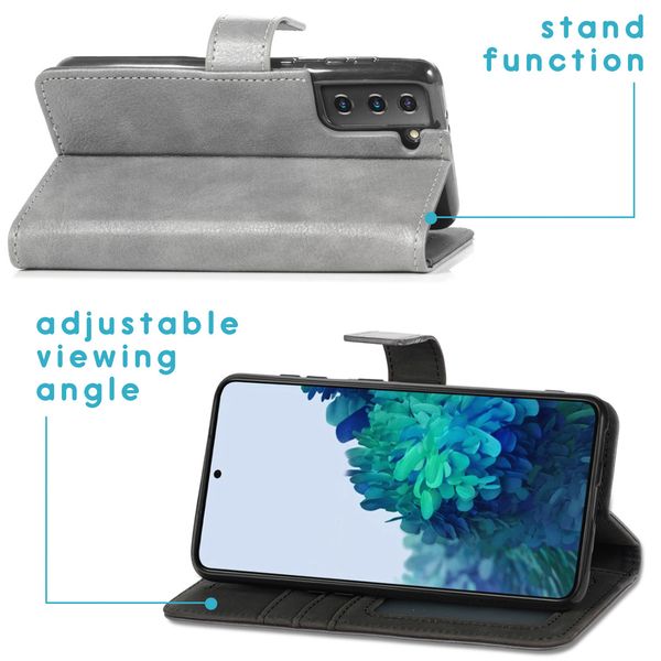 imoshion Étui de télephone portefeuille de luxe Samsung Galaxy S21 - Gris