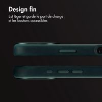 Accezz Coque MagSafe en cuir vintage Apple iPhone 16 - Smokey Green