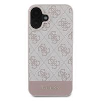 Guess Coque arrière Bottom Stripe 4G iPhone 16 - Rose