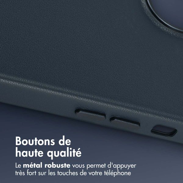 Accezz Coque arrière en cuir avec MagSafe iPhone 13 - Nightfall Blue