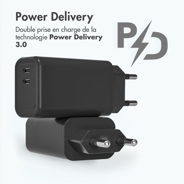 imoshion Adaptateur secteur 35 watts | Avec 2 ports USB-C - Noir