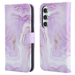 imoshion Étui de téléphone portefeuille Design Samsung Galaxy S25 - Purple Marble