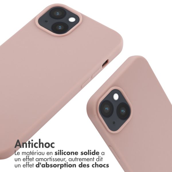 imoshion ﻿Coque en silicone avec cordon Apple iPhone 14 Plus - Sand Pink