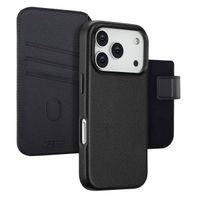 Accezz Étui de télephone portefeuille en cuir 2-en-1 avec MagSafe Apple iPhone 17 Pro - Onyx Black