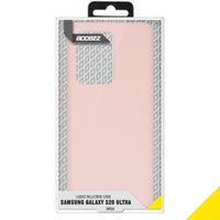 Accezz Coque Liquid Silicone Samsung Galaxy S20 Ultra - Rose