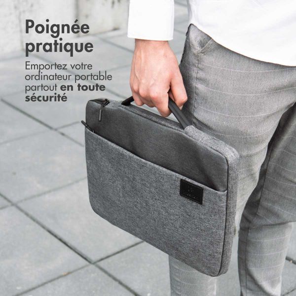 imoshion Pochette ordinateur 13 14 pouces Pochette ordinateur avec poignee Convient aux ordinateurs portables jusqu a 13 14 pouces Gris Ploonk etait coquedetelephone