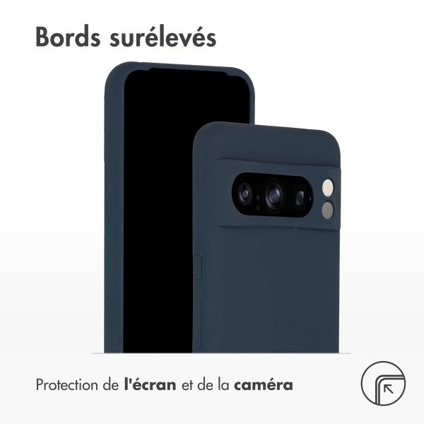 Accezz Coque Liquid Silicone Google Pixel 8 Pro - Bleu foncé