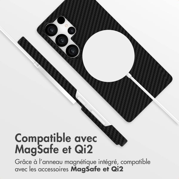 Accezz Coque Kevlar MagSafe Samsung Galaxy S25 Ultra - Noir
