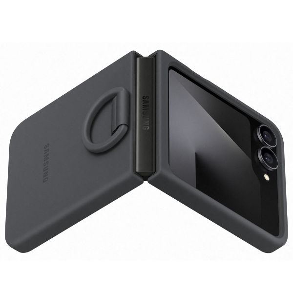 Samsung Original Coque en silicone Ring Samsung Galaxy Z Flip 6 / Flip 7 FE - Black