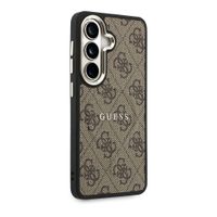 Guess Coque arrière en cuir 4G avec MagSafe Samsung Galaxy S26 - Gold Edge - Brown
