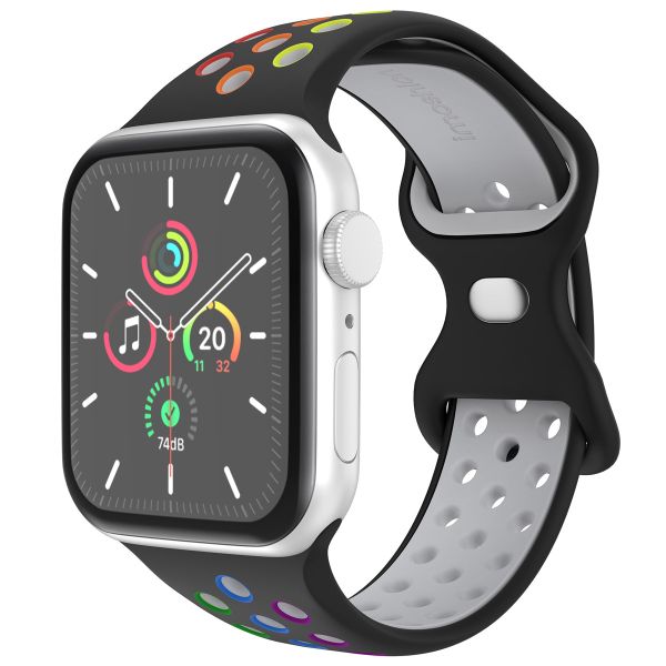 imoshion Bracelet sport⁺ Apple Watch Series 1 á 9 / SE (38/40/41 mm) | Series 10 (42 mm) - Taille S/M - Black Rainbow