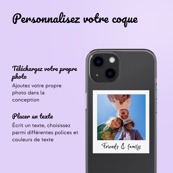 Coque personnalisée avec polaroid iPhone 13 - Transparent