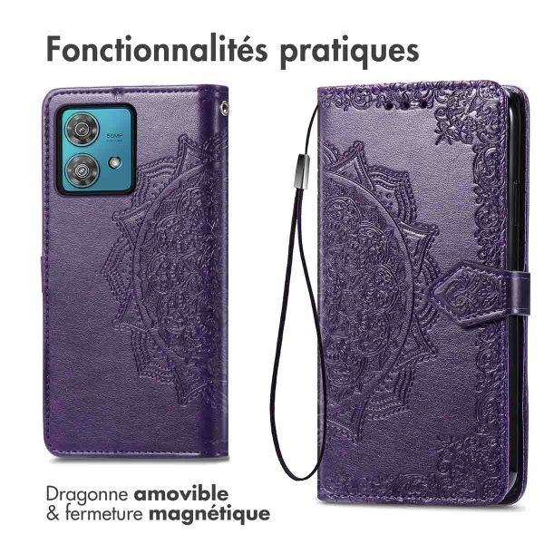 imoshion Etui de téléphone portefeuille Mandala Motorola Moto G84 - Violet