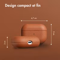 Accezz Coque en Cuir véritable Apple AirPods Pro - Cognac