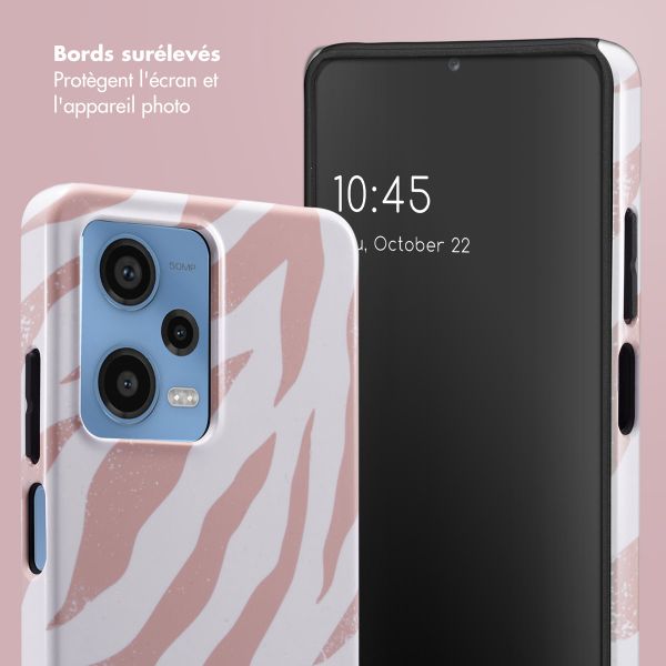 Selencia Coque arrière Vivid Tough Xiaomi Redmi Note 12 Pro - Colorful Zebra Old Pink