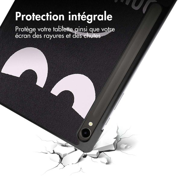 imoshion Coque tablette Design Trifold Samsung Galaxy Tab S9 11.0 pouces - Don't touch