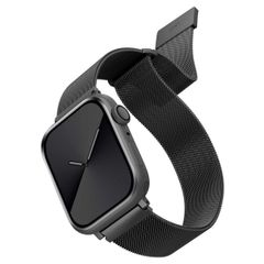 Uniq Bracelet Dante Mesh Milanese en acier Apple Watch Series 1 t/m 11 / SE / Ultra (44/45/46/49 mm) - Graphite
