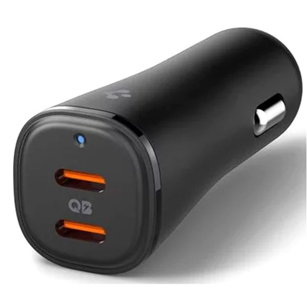 Spigen ArcStation Essentiel | Chargeur de voiture rapide - 1x USB-C 30 watts + 1x USB-C 20 watts - Noir