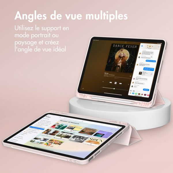 Accezz Coque tablette portefeuille Smart Silicone Apple iPad Air 11 pouces (2025) M3 / (2024) M2 / Air 5 (2022) / Air 4 (2020) - Rose
