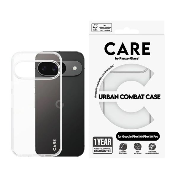 CARE by PanzerGlass Coque Urban Combat Google Pixel 10 / 10 Pro - Clear