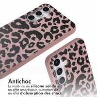 imoshion Coque design en silicone avec cordon Samsung Galaxy A36 - Animal Pink