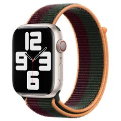 Apple Bracelet Sport Loop Apple Watch Series 1 t/m 11 / SE / Ultra (44/45/46/49 mm) - Dark Cherry/Forest Green