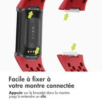 imoshion Bracelet de sport en silicone avec trous Fitbit Charge 5 / Charge 6 - Rouge