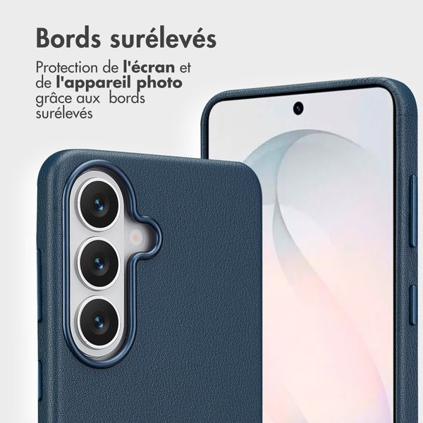 Accezz Étui de télephone portefeuille en cuir 2-en-1 avec MagSafe Samsung Galaxy S26 - Nightfall Blue