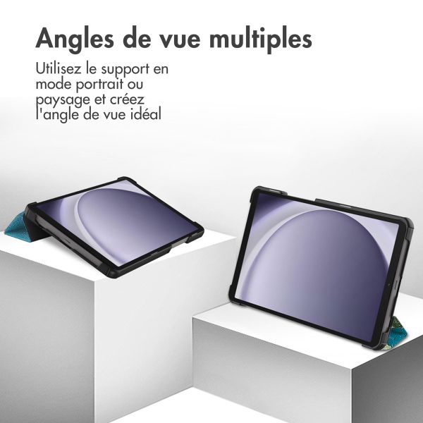 imoshion Coque tablette Design Trifold Samsung Galaxy Tab A11 / A9 8.7 pouces - Green Plant