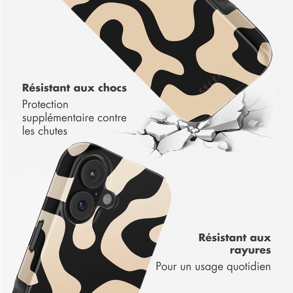 Selencia Coque arrière Vivid avec MagSafe Apple iPhone 17 - Art Wave Black