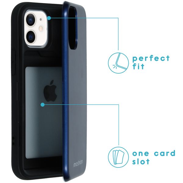 imoshion Coque avec support de passe iPhone 12 Mini - Bleu foncé