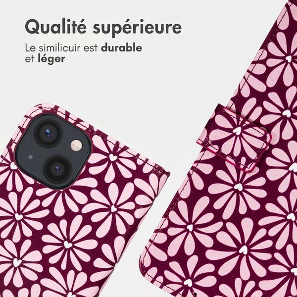 imoshion Étui de télephone portefeuille Design Apple iPhone 13 - Bloom Love Blush